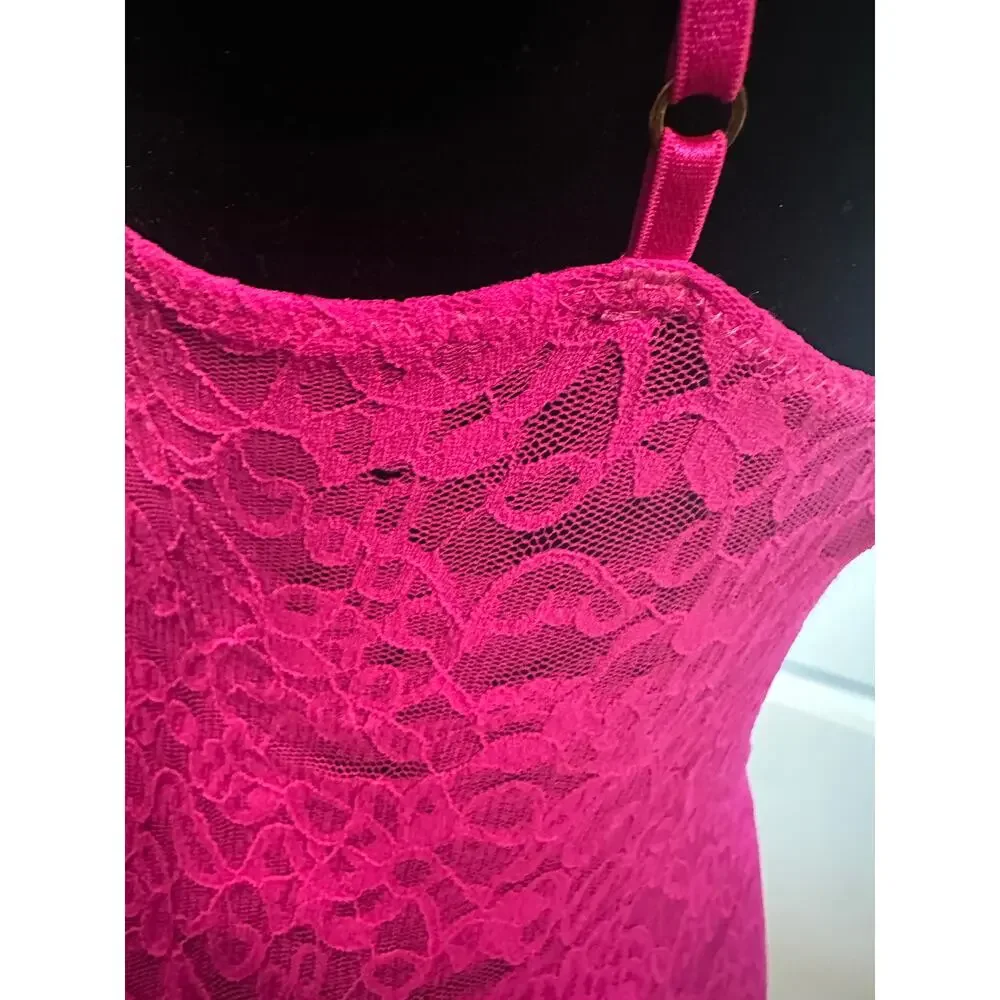 Victoria's Secret Lace Mini Slip Dress Hot Pink